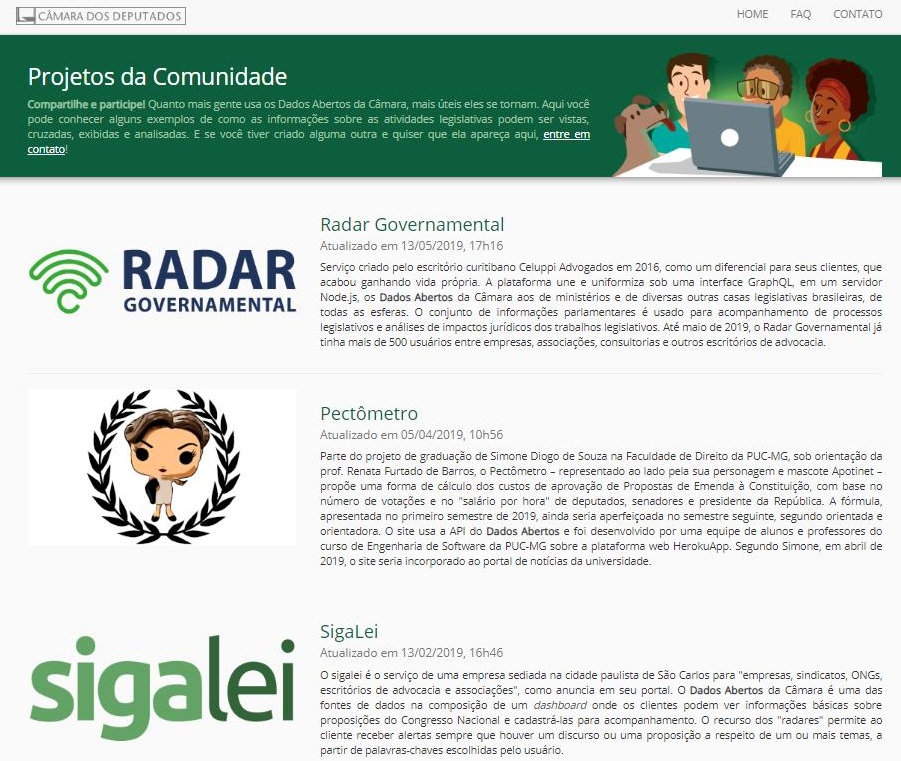 Website of the Parliament of Brazil