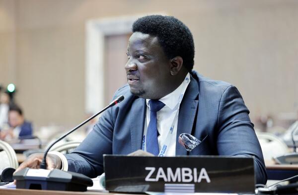 MP Imanga Wamunyima, Secretary of the Zambian Youth Caucus. © IPU