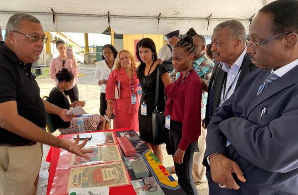 MPs at PET recycling factory, Trinidad