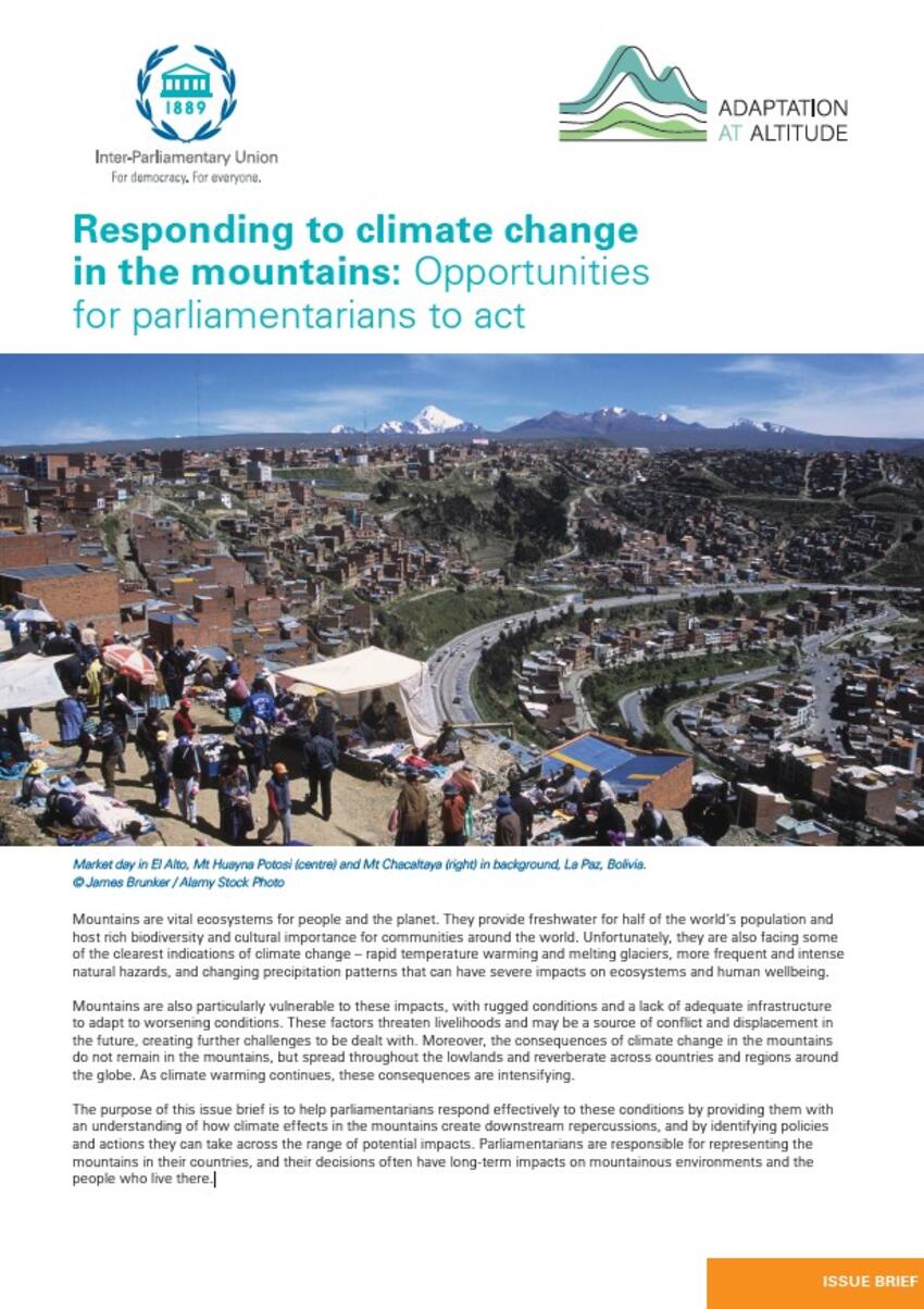 Responding to climate change in the mountains: Opportunities for ...
