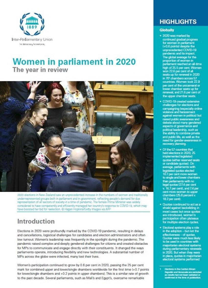 Women in Parliament in 2020 | Inter-Parliamentary Union