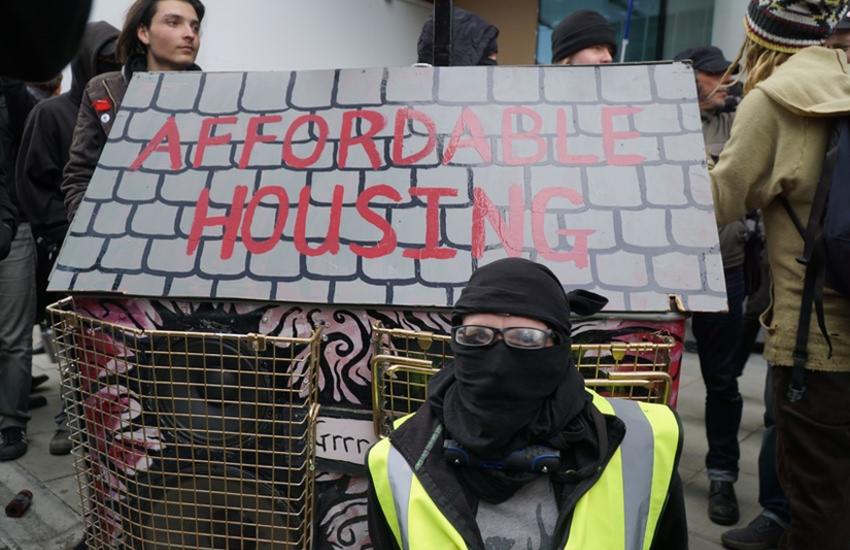 A group of activists protesting about inequality