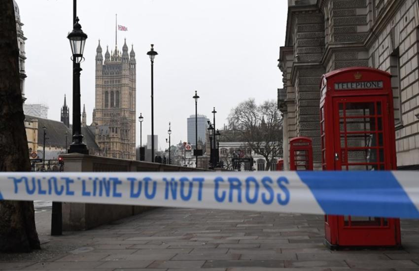 A police security cordon remains around the Houses of Parliament on March 23, 2017 in London.