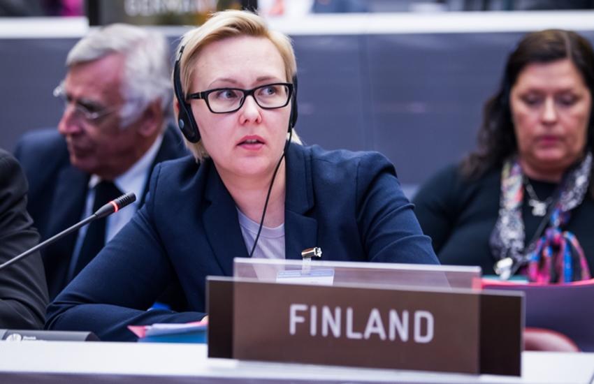 The Speaker of the Finnish Parliament, Ms. Maria Lohela.