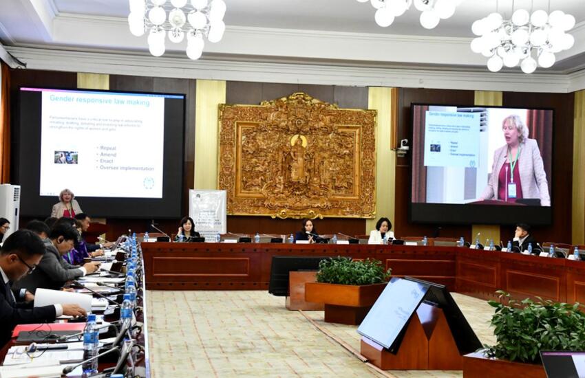 An IPU workshop on gender equality in the Parliament of Mongolia.© Parliament of Mongolia