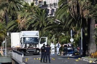 An attack in Nice where a man rammed a truck into a crowd of people, leaving 84 dead and another 18 in a "critical condition". 