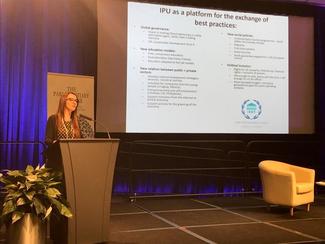 IPU President Gabriela Cuevas Barron speaking at the Parliamentary Symposium on Jobs.
