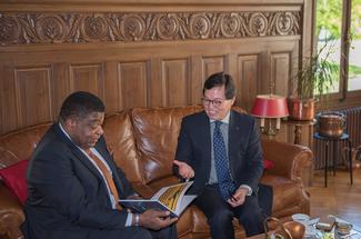 IPU Secretary General Martin Chungong with Vietnamese Ambassador Duong Chi Dzung