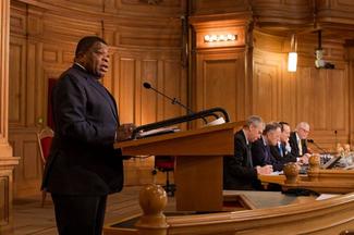 IPU Secretary General Martin Chungong speaking at Sweden’s celebration of 125 years of IPU membership.