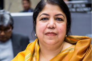 Mme Shirin Sharmin Chaudhury a mené une brillante carrière juridique avant 
d'entrer en politique. ©IPU

