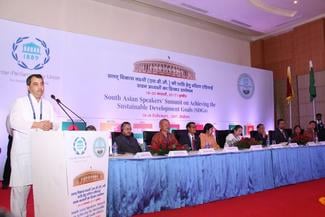 IPU President Saber Chowdhury addressing the Summit. 