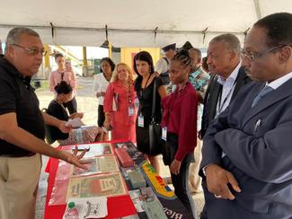 MPs at PET recycling factory, Trinidad