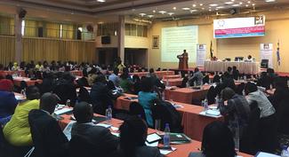 Participants at the seminar on CEDAW listening to Dr Olive Sentumbwe, WHO (Uganda). 