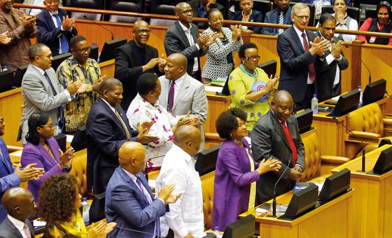 The South African parliament in session. © AFP/Pool/Mike Hutchings