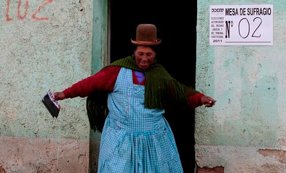 Bolivian woman after voting