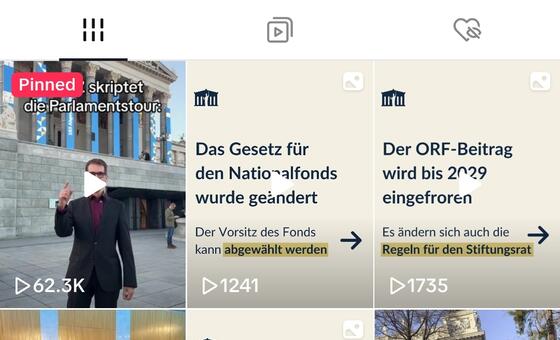 The TikTok account of the Austrian Parliament 