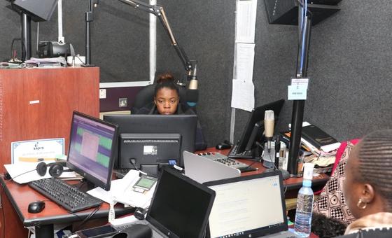 Radio studio of National Assembly of Zambia